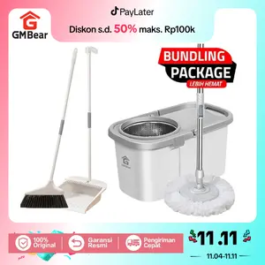 [COD] GM Bear Bundle Hemat Sapu Pengki Set +Alat Pel Lantai Praktis