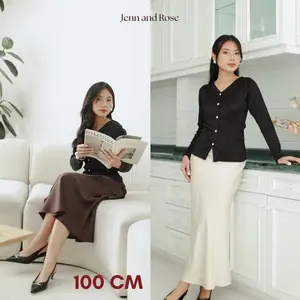 [JENN&ROSE]Michelle Premium Satin Silk Skirt - Midi to Maxi Lenght 100cm | Rok Satin Wanita