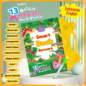 Smart Book / Buku Bersuara / ebook Edukasi Anak / Buku Edukasi Anak Indonesia Inggris Mainan Anak Buku Edukasi Belajar 13 Materi 20 Lagu