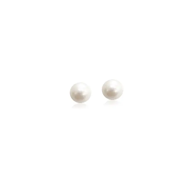 Chomel 7-8mm Freshwater Pearl Button Stud Earrings