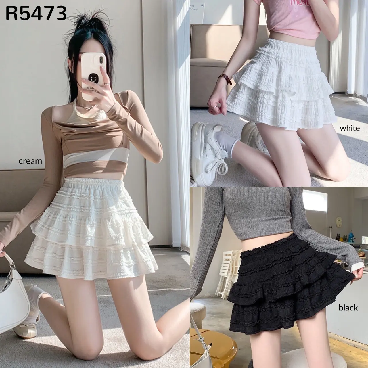 R5473 Zuya Layer Mini Skirt (Inner Shorts)