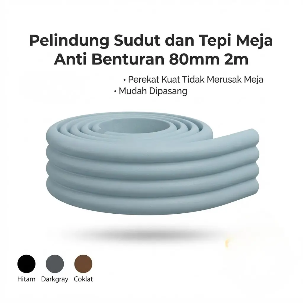 Bumper Pinggiran Meja 2M Pelindung Sudut dan Tepi Meja Anti Benturan 80mm