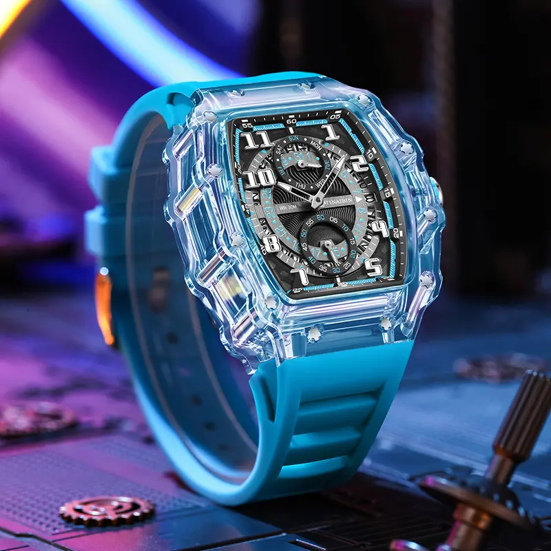 Đồng Hồ Đeo Tay, Trong Suốt, Dành Cho Nam, Thể Thao, Không Thấm Nước, TINABIN Watch