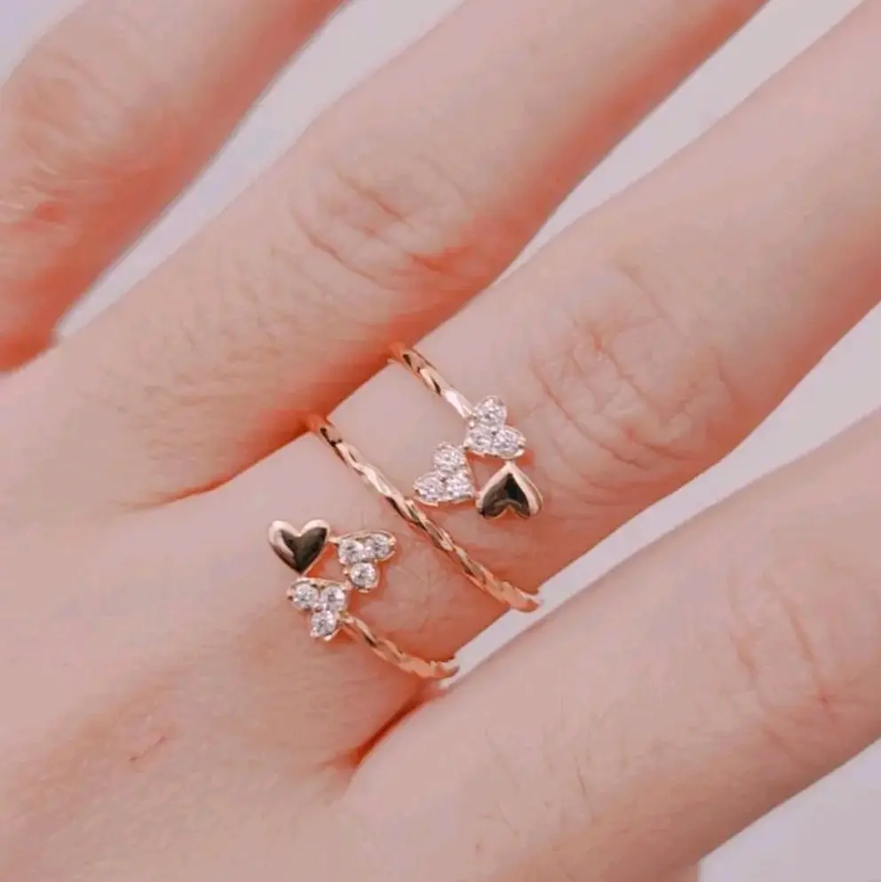 Cincin lilit model love cantik dengan permata  Rings