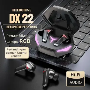 Game Headphone DX22 Dazzling Cool headset Bluetooth nirkabel earphone TWS Wireless Noise Reduction Olahraga Earbuds  Panggilan Jelas