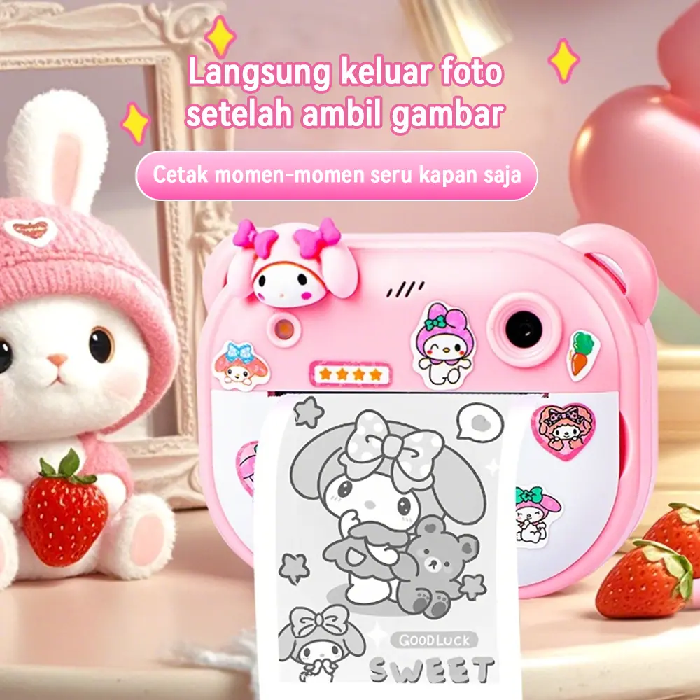Kamera Instan Anak Tanpa Kartu Memori - Cetak Foto 1 Detik Bisa Colok USB Pindah Foto Bisa Foto dan Video 20MP Dual Lens Cetak Tanpa Tinta , Siap Kado Ultah