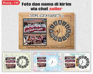 PROMO JAM DINDING FOTO SENDIRI/KADO PERNIKAHAN /WISUDA/PERPISAHAN/SEKOLAH/WEDDING R139