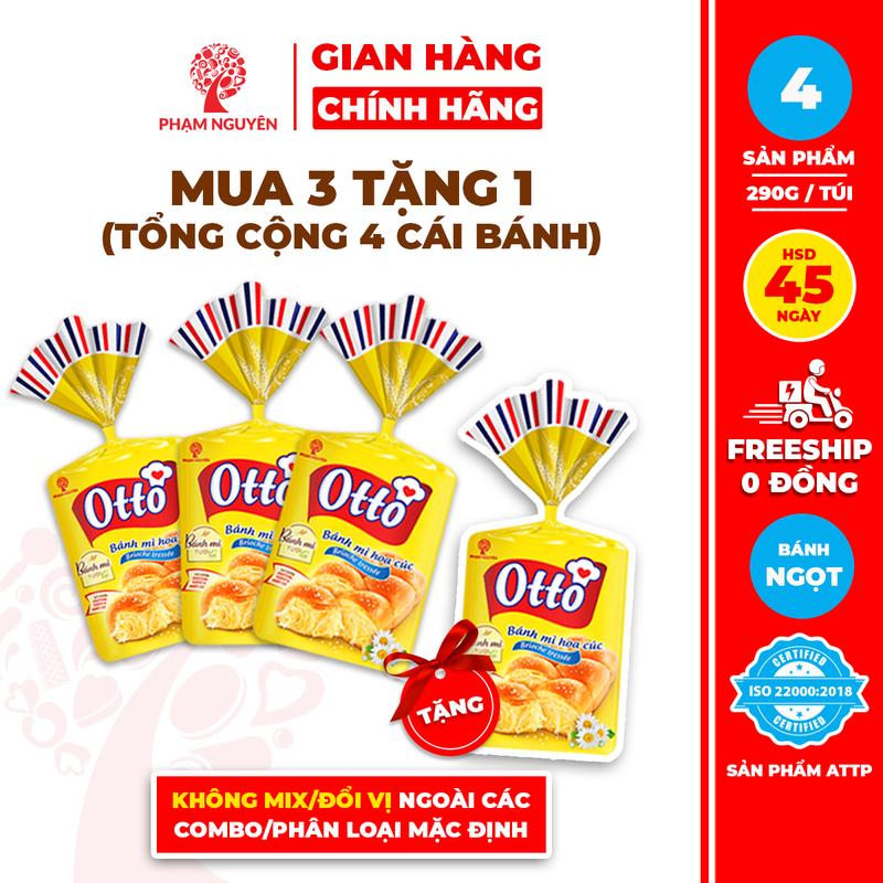 [MUA 3 TẶNG 1] Tổng cộng 4 Bịch Bánh mì Hoa Cúc Otto - Otto Brioche Tressée 290g | Bánh ăn sáng tiện lợi | Đồ ăn vặt | Snack Food