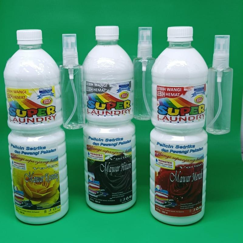 pelicin pewangi pengharum pakaian parfum laundry setrika SUPER LAUNDRY FREE PARFUM PAKAIAN aroma mawar super laundry loundry mawar kuning mawar merah mawar hitam Plastik 6