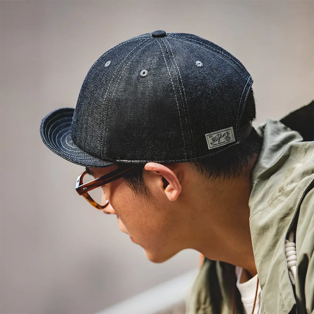 Maden Men's Retro Denim Caps American Casual Short Brim Hats Vintage Flip Octagonal Newsboy Hat Adjustable