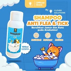 Clever Solutions - ( Bisa COD ) Shampoo Kucing Sampo Anti Kutu Jamur Anti Flea & Tick 100ml