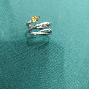 Natural Crystal Citrine S925 Ring snack