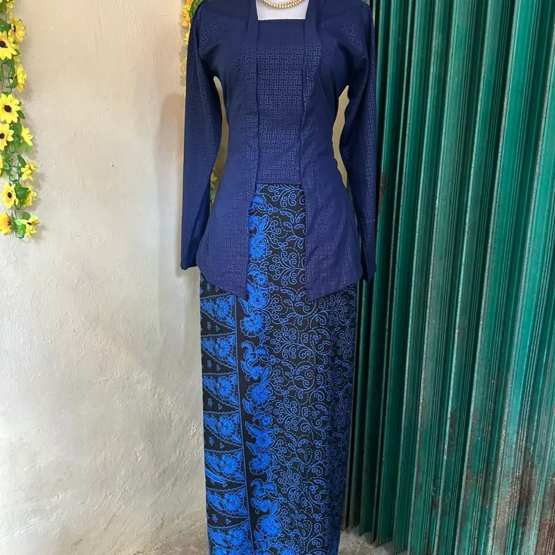 Setelan Kebaya Baduy Model Lidah Wanita, Baju Atasan Katun Panjang Hitam dengan Batik Baduy - Remaja, Tunik, Dress, Dewasa 0