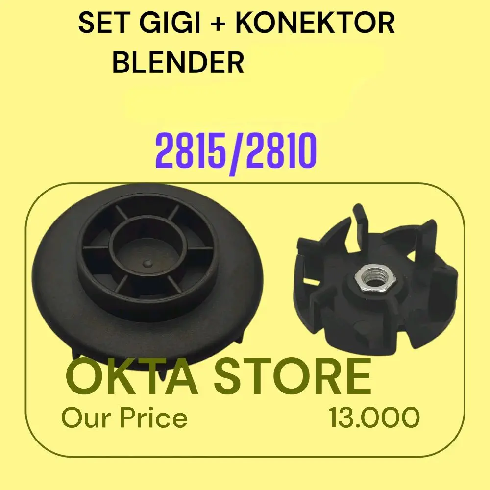 Konektor + Gigi Gear 1Set Untuk Blender PILHIPS HR 2815/2810 Model Lama Jadul Kompatibel dengan Blender HR 2815/2810 Set Gigi + Konektor Blender 2815/2810