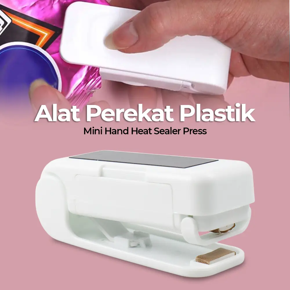 Alat Perekat Plastik Mini Hand Heat Sealer Press Praktis Serbaguna | Streples Steples Penyegel Bungkus Makanan Kecil Instan Tetap Renyah Snack Sealing Machine