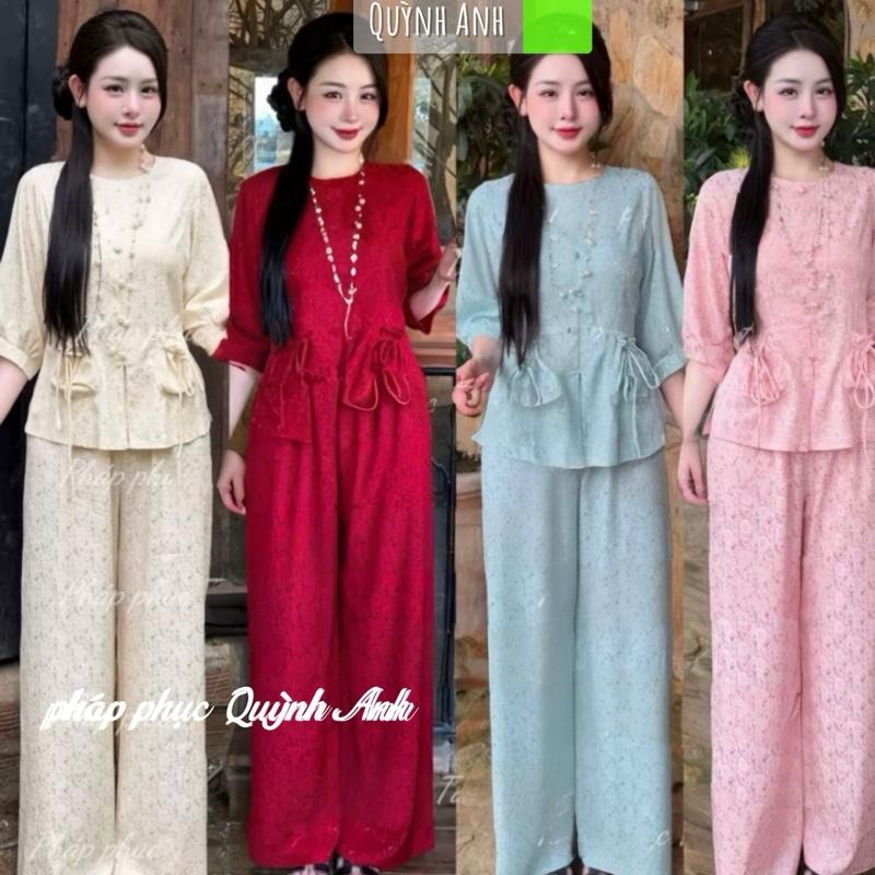  Pháp phục Quỳnh Anh - lụa gấm hai da hoa tra cao cấp chi tiết thanh lịch  QA158 