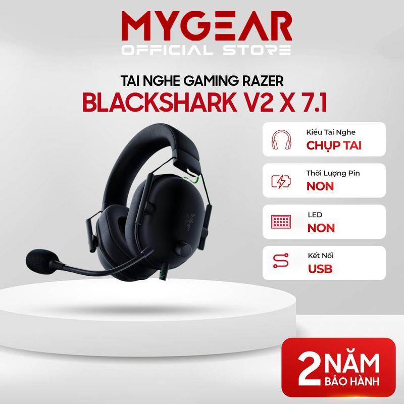 Tai nghe Gaming Overear Razer BlackShark V2 X / V2 X USB 7.1 Surround Sound 50mm - New Chính Hãng