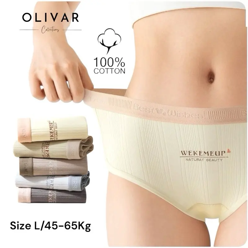 OliVar - Celana Dalam Perempuan Katun Colorful 60s Lembut Comfort Cotton Panty Premium CD Wanita 0