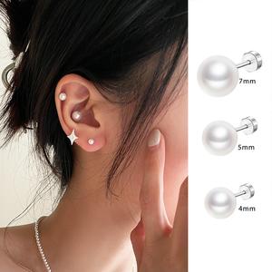 EAR PARTNER-医療用チタン製イヤースタッド 高級感イヤピアス 耳骨スタッド スクリューネジトルクス 蝸牛スタッド 女性用イヤリング（eh-2989）