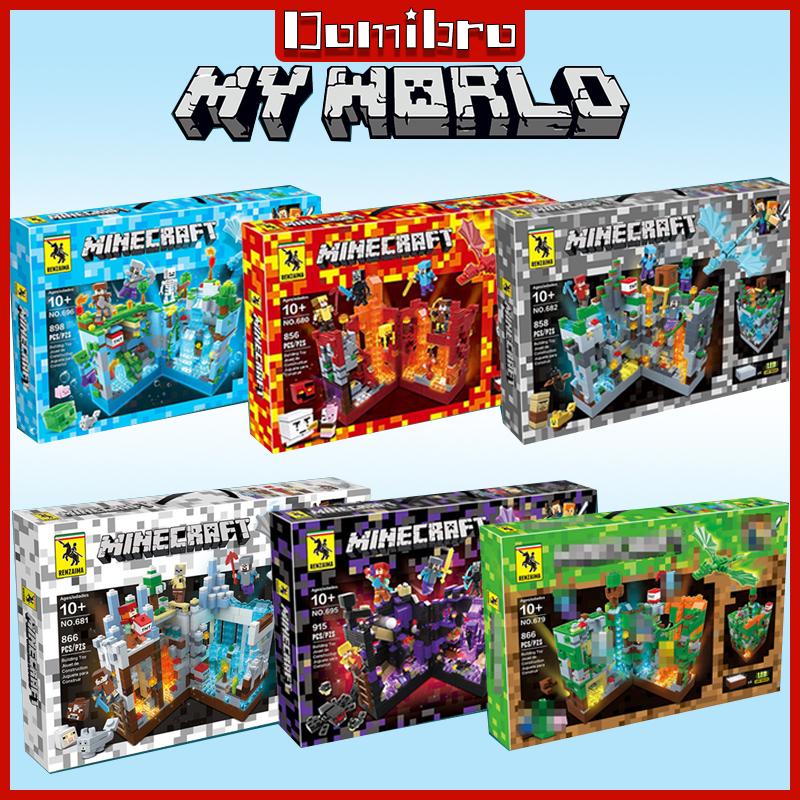 Mainan Seri Minecraft LED Block My World Susun Edukasi Mainan Anak Laki-laki 7/8/9 tahun 0
