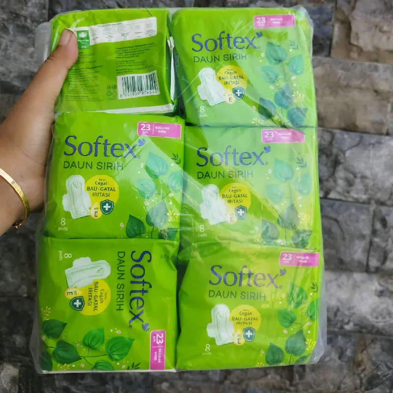 pembalut SOFTEX daun sirih 6pack pakai sayap dan tanpa sayap non gel 1