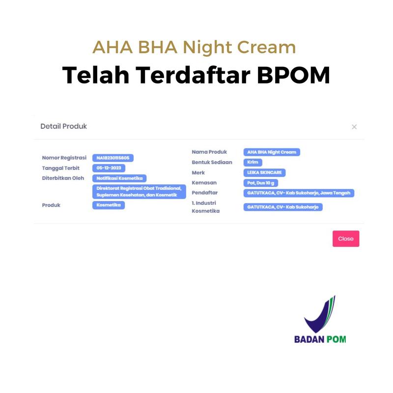 PAKET 2 IN 1 SOLUSI MILIA SYRINGOMA AHA BHA Serum & AHA BHA Night Cream BPOM Leika Skincare Penghilang Milia Exfoliating Sel Kulit Mati Milia Remover Solusi Milia Ampuh Serum Milia Dibawah Mata Serum Jerawat Milia Mencerahkan Perawatan Wajah Berjerawat