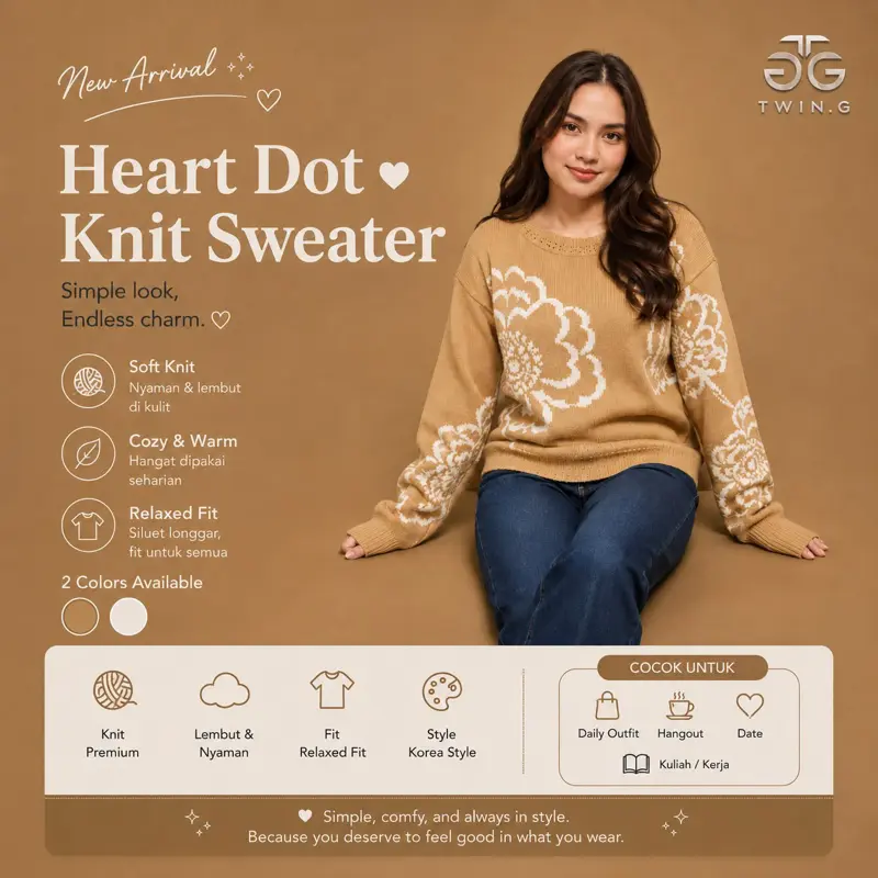 Sweater Rajut Wanita VEONY Premium Motif Bunga Renda Allsize - Korean Style