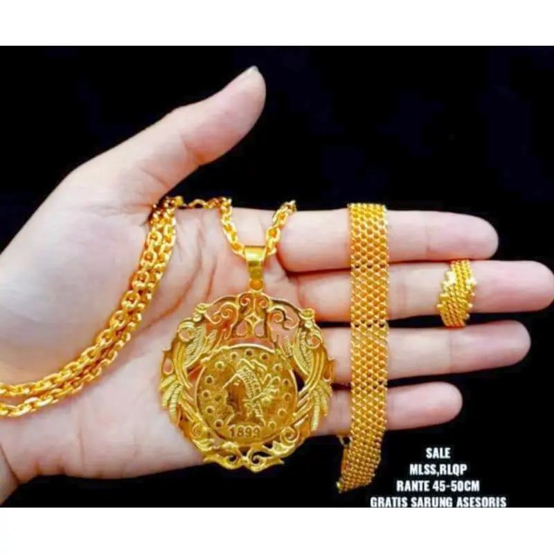 Set Perhiasan Terbaru Terbuat Dari koin Logam 1992 Berlapis Emas 24K