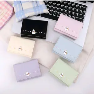 Dompet Lipat Wanita DW-34 dengan Motif Kucing dan Kartu Kulit Uang