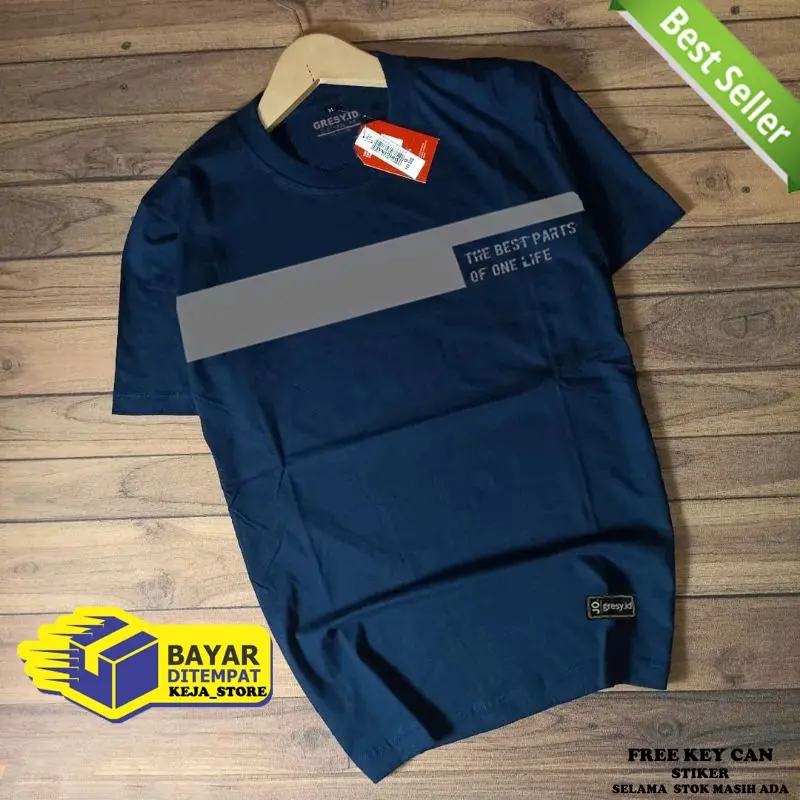 Kaos Baju Distro Kekinian Strip Gresy Apparel Baju Atasan Keren Terbaru Clasic Bahan 30s Tebal Pria Wanita Tangan Unisex Kerja Cowok Sablon Cewek Combed T-Shirt