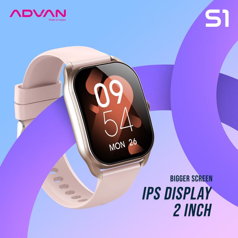 [Exclusive Mami Louisse] ADVAN Smartwatch S1 AI Voice Assistant IPS Display 2.01" Touchscreen Waterproof IP68 Bluetooth Call Health Monitoring 3
