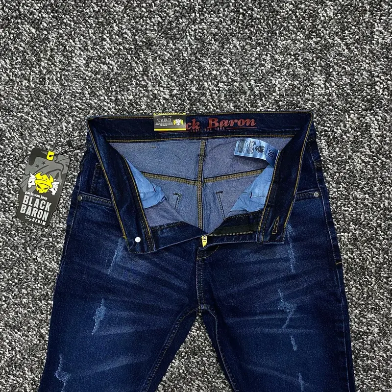 Celana jeans panjang sobek pria BLACK BARON slimfit 28-33 Keren Nyaman 5