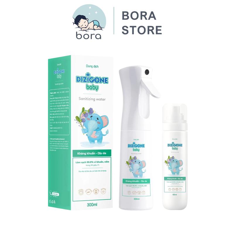 Xịt kháng khuẩn Dizigone Baby vệ sinh đồ chơi, bình sữa, núm ti giả an toàn cho bé 100ml/ 300ml