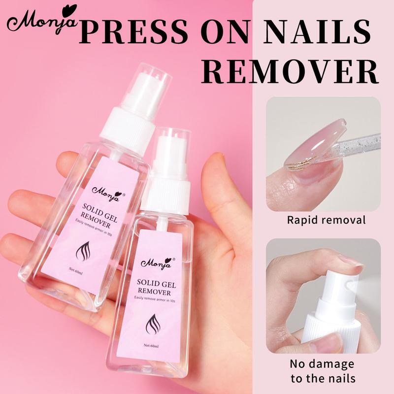 Chất Tẩy Keo Dán Móng Tay Monja 60ml Thích Hợp Cho Móng Tay Ấn VÀO Keo Dán Móng Tay Trơn Trong Suốt Keo Dán Móng Tay Giả Dụng Cụ Làm Móng Tự Làm Loại Bỏ Keo