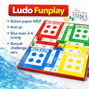 Permainan Ludo - Ludo Game Tongkrongan - Ludo kayu Mdf - Permainan Bestie - Ludo Bestie - Ludo Funplay