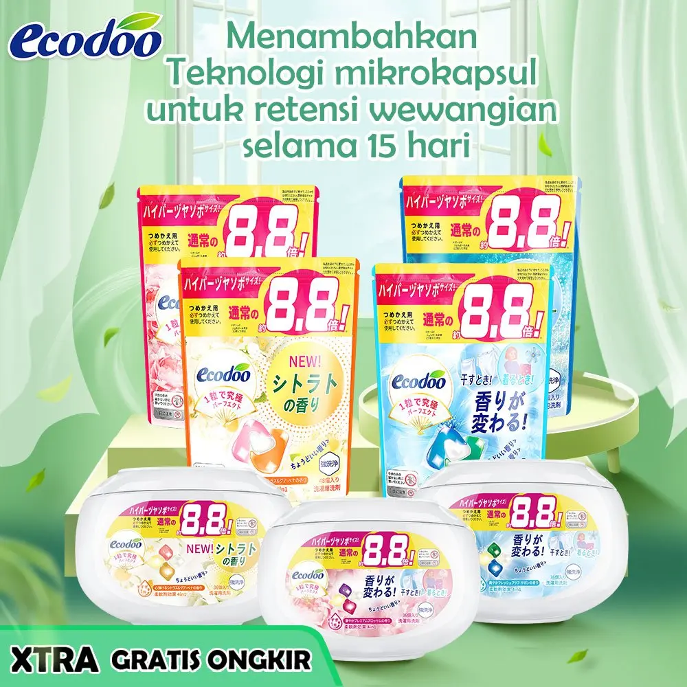 Ecodoo Laundry Gel，Detergen，Sabun CUCI Baju laundry，Deterjen laundry wangi tahan lama，Detergen cair