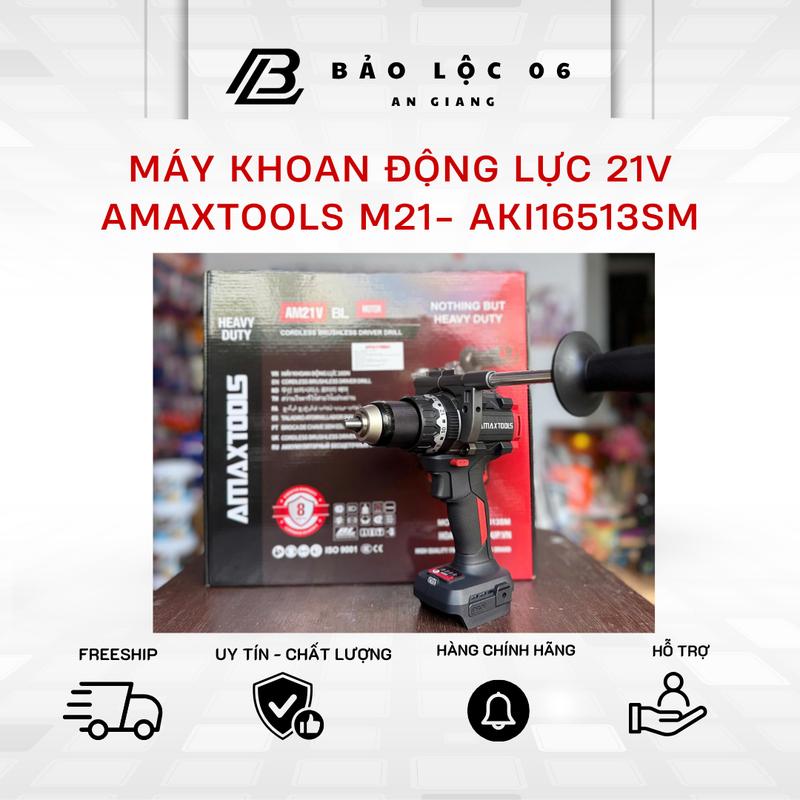 AMAXTOOLS Máy khoan động lực pin AKI16513SM lực siết 165NM động cơ không chổi than chuyên gia rút lõi 21V BL MOTOR HEAVY DUTY kèm bình giữ nhiệt thông minh