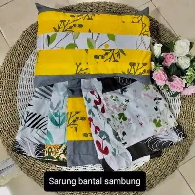 PAKET MURAH 10PCS  DAN 5PCSSARUNG BANTAL DAN SARUNG GULING SAMBUNG KOMBINASI EMBOS Katun