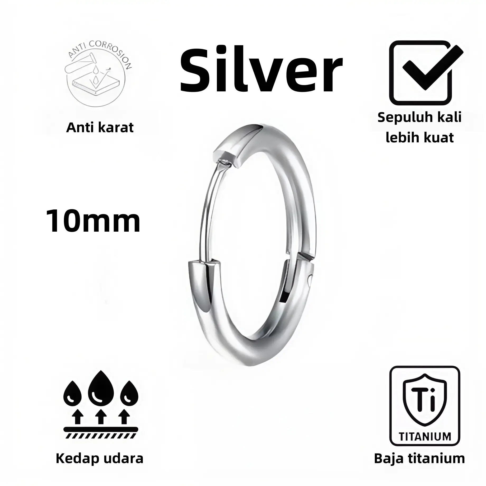 Silver 2.5*10mm