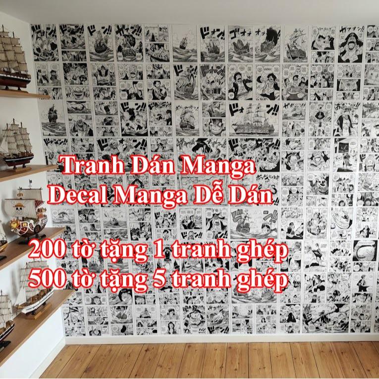  Bộ Decal 200 tờ truyện tranh dán tường bàn học anime manga Decor Phòng Decal Hình Dán Trang Trí A6 poster anime 