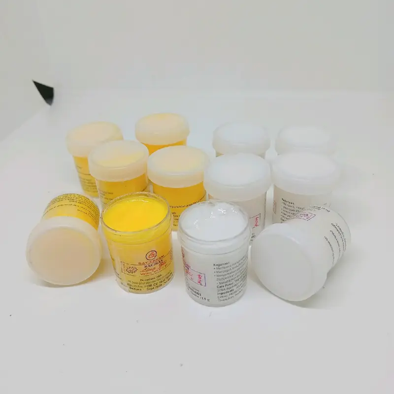 Bedak Ling Si Cream Siang & Malam Whitening Original Ecer Mencerahkan Wajah Hitam Pencerah 0