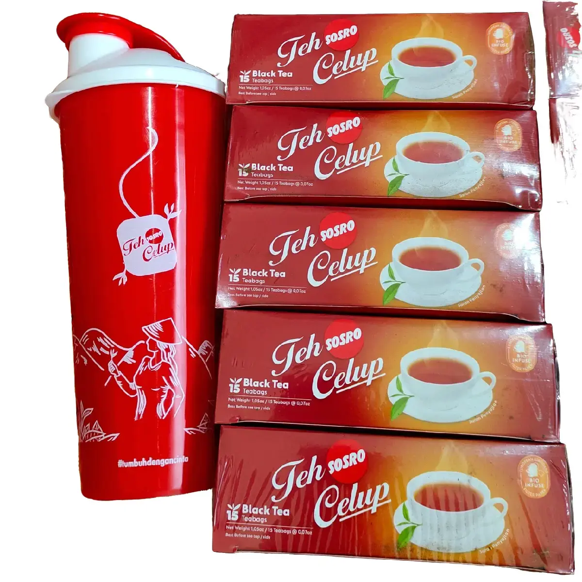 Teh celup Sosro dapat 10 kotak, black tea, 150 kantong teh bonus 2 Tumbler cantik multifungsi Herbal