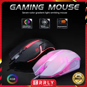 Mouse Gaming ERRLY X1 LED RGB-X1 Kabel Wired Lampu Mouse laptop Computer Komputer