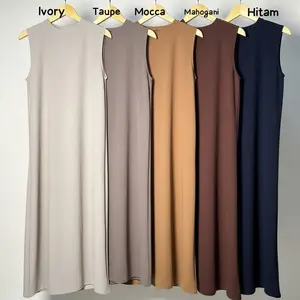 inner dress tanpa lengan bahan knit japan line