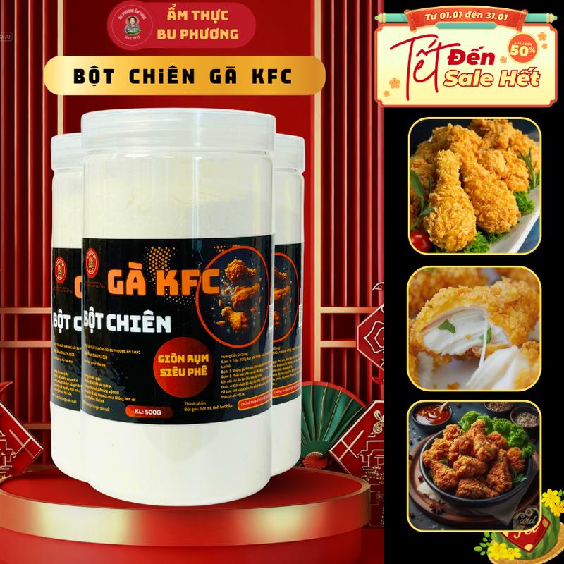  Bột Chiên Gà 500G KFC Siêu Ngon - Thương Hiệu Bu Phương Ẩm Thực - Gia Vị Quê Hương 