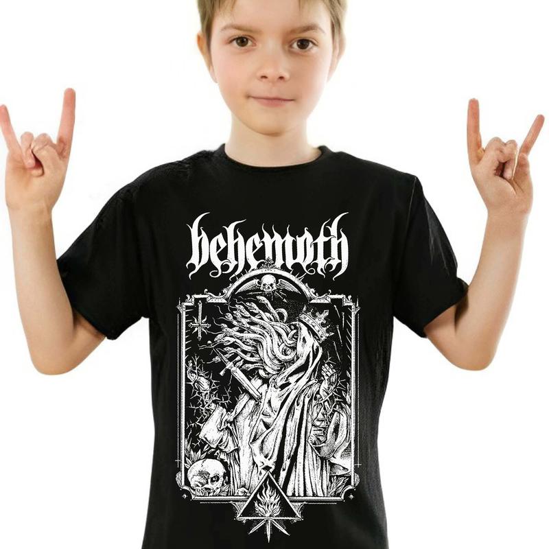 BAJU KAOS ANAK DISTRO BAND BEHEMOTH GHOST COTTON 24S HITAM UNISEX Fashion 4