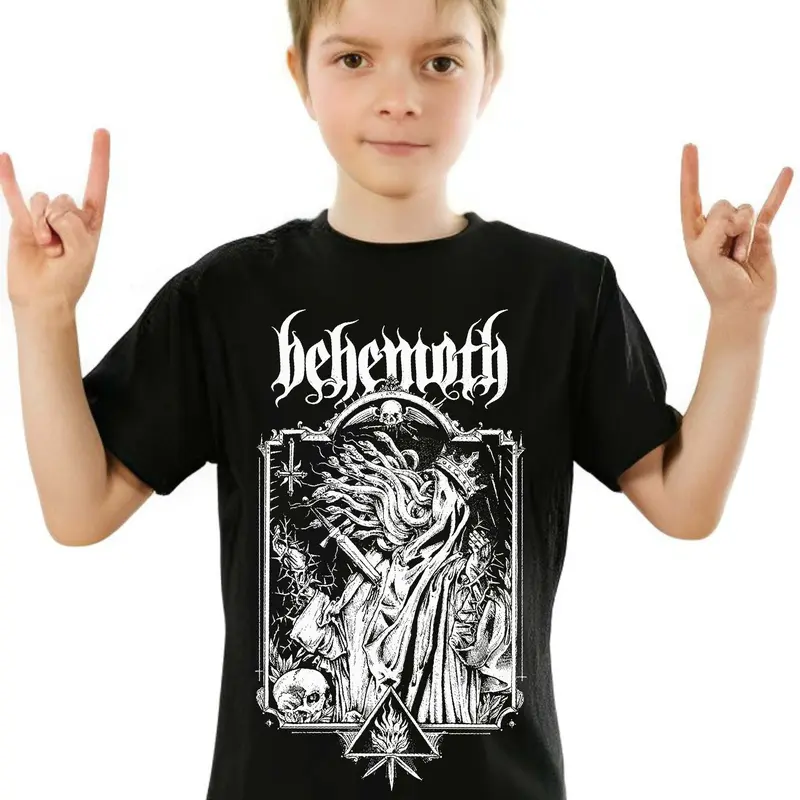 BAJU KAOS ANAK DISTRO BAND BEHEMOTH GHOST COTTON 24S HITAM UNISEX Fashion 4