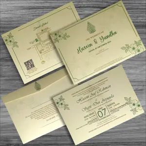 Undangan Pernikahan Amplop HARDCOVER / SOFTCOVER ( ISI 20 30 40 50 pcs ) Bahan Kertas Jasmine Simple & Elegan Kikinian - warna CREAM