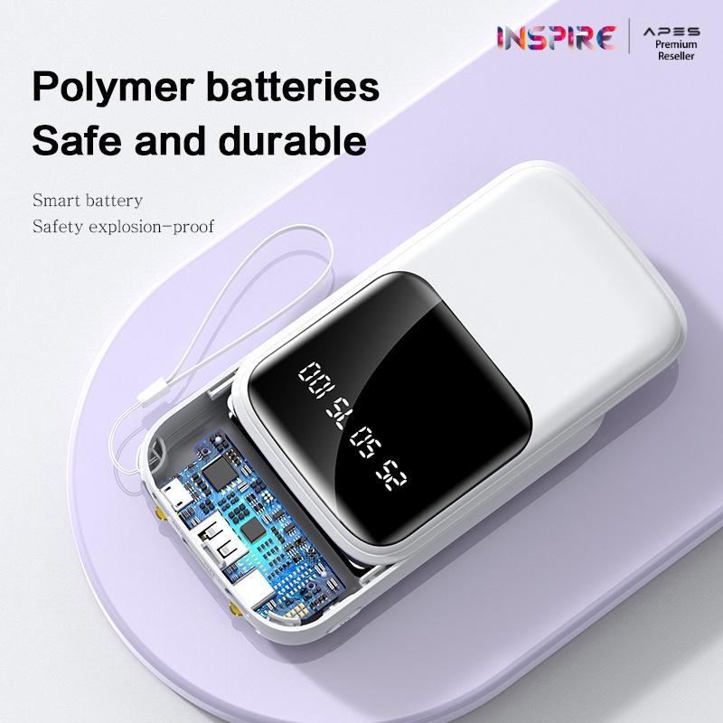ORIGINAL APES 20000mah Mini Powerbank Portable Candy Color Girl Fashion Power bank With 4 Cables Led Display 9
