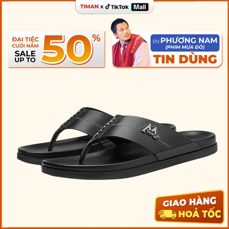 Dép Nam TIMAN DL79 – Dép Tông Da Microfiber Bền Bỉ Lót Chống Nước Nhanh Khô Đế Cao Su Êm Ái Bảo Hành 12 Tháng